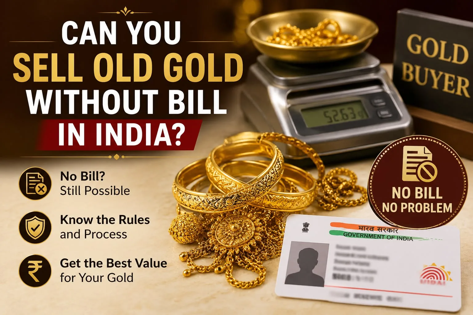 Can You Sell Old Gold Without Bill in India?