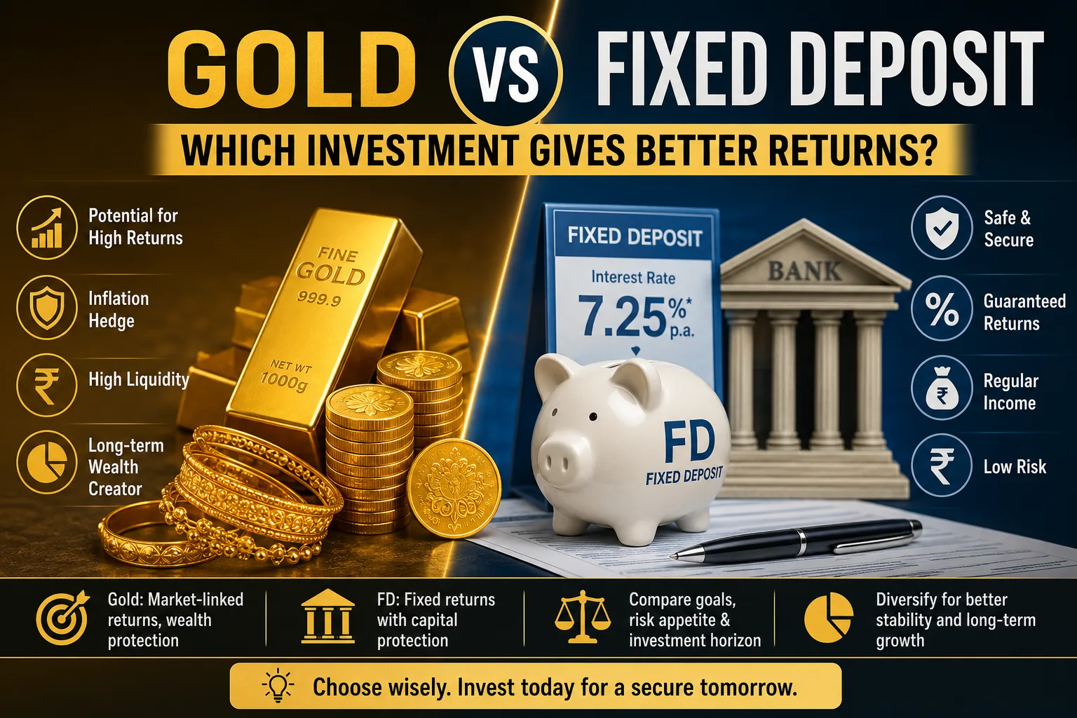 Gold vs Fixed Deposit: Which Investment Gives Better Returns?