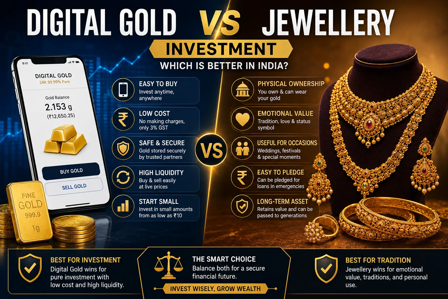 Digital Gold vs Jewellery Investment: Which Is Better in India?
