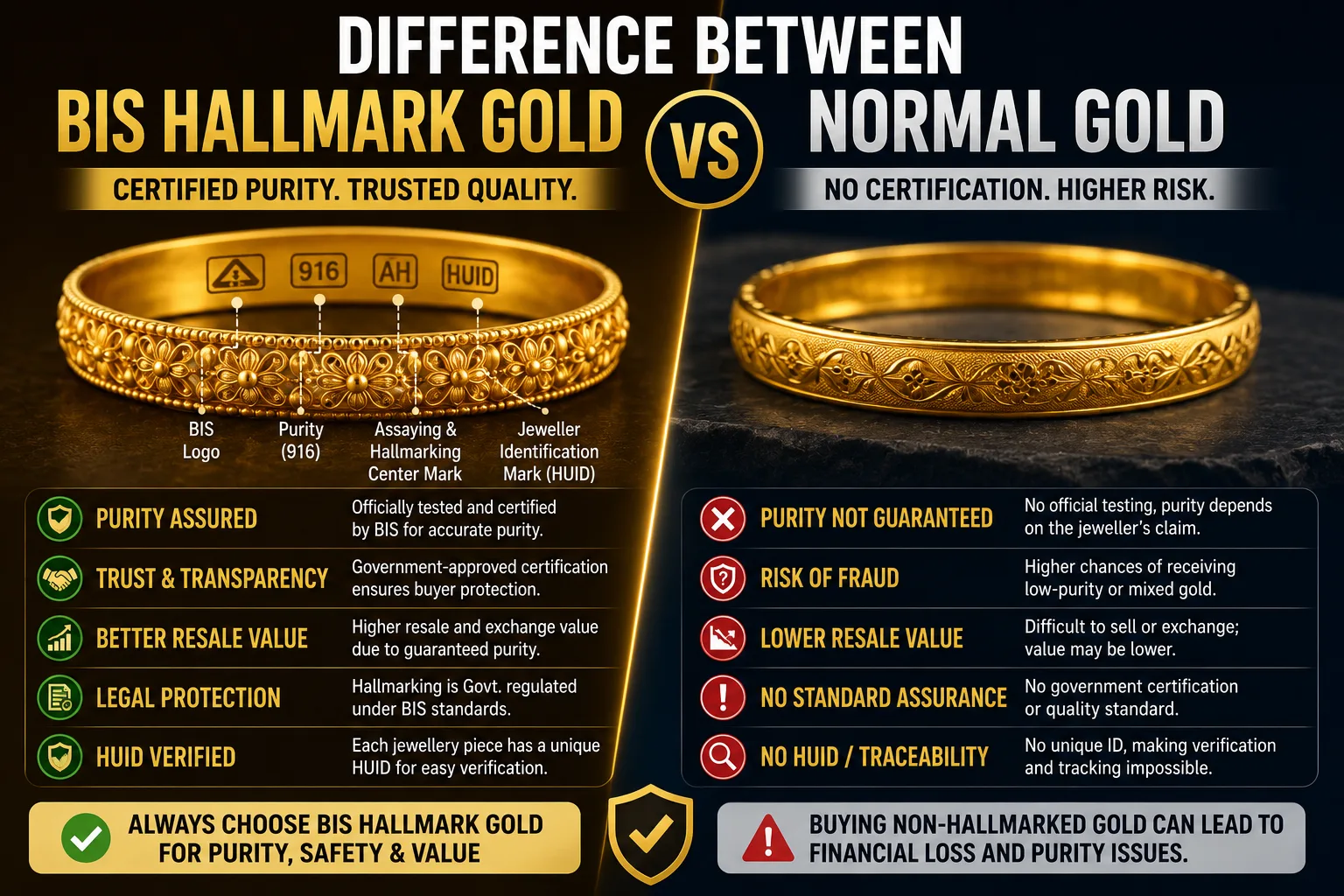 Difference Between BIS Hallmark and Normal Gold